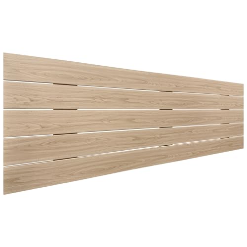 DHOME Cabeceira de madeira reciclada DM estilo palete horizontal cama paletes ferragens incluídas (145 cm, madeira natural)