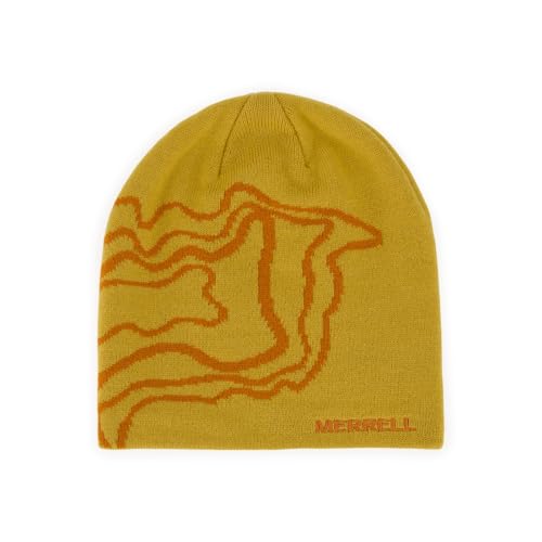 Merrell Topography Beanie, Jacquard Knit Hat with Design for Trail & City Warmth