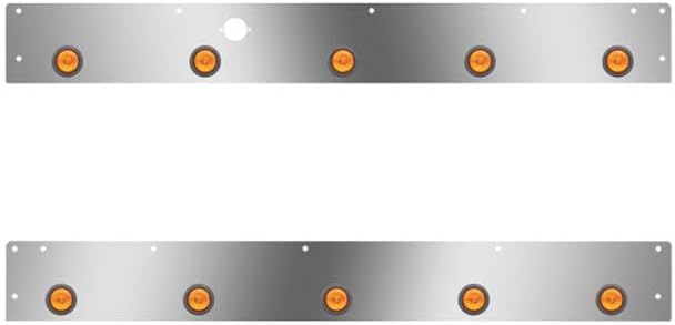 Technical Precision Replacement For KENWORTH T800 CURVED GLASS YEAR 2021 SS Cab Panels WITH 10 2 IN AmberAmber LEDs Block Heater Plug