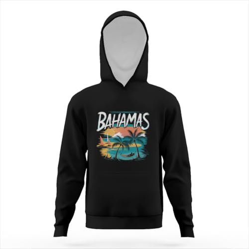 Proud Bahamas Gift Design Idea Vintage Hoodies for Teen Girls Boys Lightweight Kangaroo Pocket Sweatshirt3