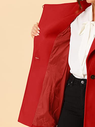 Image of Allegra K Women's Winter Elegant Stand Collar Overcoat Long Belted Pea Coat