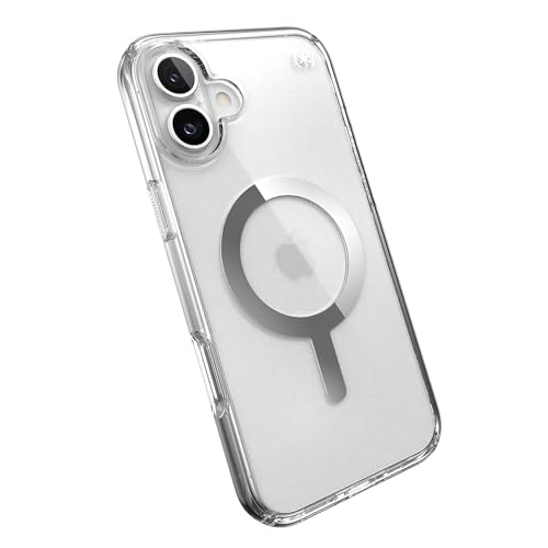 Coque transparente iPhone 16 Plus Speck Presidio haut de gamme chromée