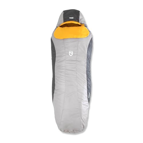 NEMO Equipment Tempo | Men's and Women's 20 & 35 Degree Synthetic Sleeping Bags - Regular - Paloma Gray/Mango
