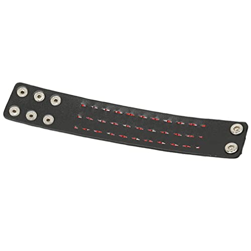 eYLun Men Women Cuff Leather Bracelet Punk Stud Wristband Bracelet Rock Adjustable Bangle Unisex3