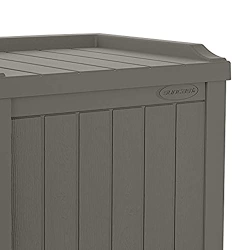 Suncast Outdoor Storage Box - 22 Gallon Stone Gray Resin Outdoor Deck Box with Seat, Weatherproof Patio Storage Bin Container for Keeping Cushions, Tools, & Towels for Pool, Yard, & Garden - image 2