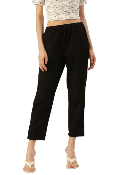 Image of De Moza Women Casual Pant Woven Bottom Solid Cotton