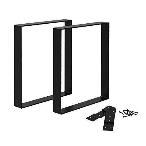 Orgerphy 16” Black Square Metal Table Legs (2Pcs)| Heavy Duty Metal Bench Legs Furniture Legs| Mid Century Modern Metal Legs Tea Table Legs For Diyers| With Screws And 4Pcs Floor Protects Rubbers #TOP10