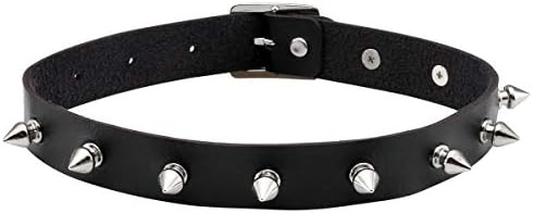 EIGSO Retro Vintage Punk Choker Necklace Collar with Rivet Studded Spiked Clasp Adjustable for Women