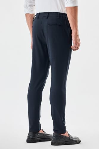 Image of SNITCH Men Formal Trousers | Tailored Pleated Design with Regular Fit & Smooth Texture | Premium Polyester Blend for Office, Meetings & Special Occasions