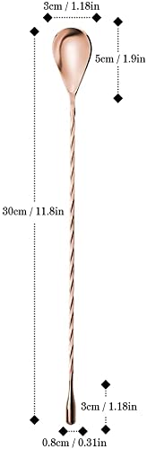 3 Cucchiai Bar 30 Cm - Acciaio Inox Per Cocktail E Bevande