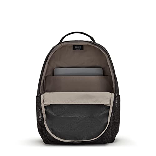 Kipling SEOUL Grand sac à dos, Signature Emb (Noir)
