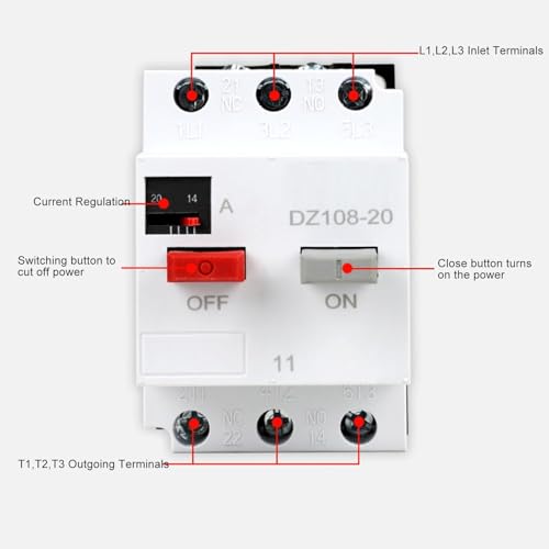 Disjoncteur de protection de moteur 20A AC380V Zerodis sur rail