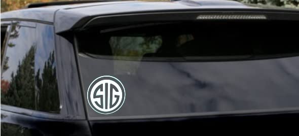 Image of SIG Decal - (5.5 X 5.5 White) - Vinyl Car Bumper Sticker, Gun, Truck, Window, Motorcycle, Helmet, Bumper, Laptop