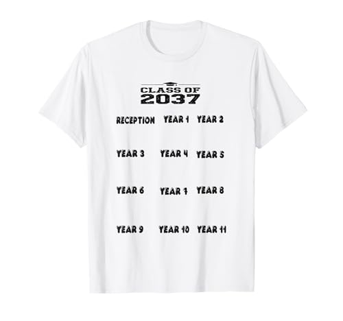 Clase de 2037 Recuerdo Inicio Escuela Recepción Graduación Camiseta