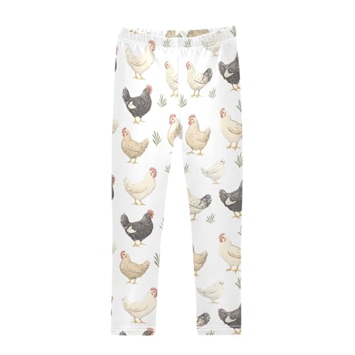 Rooster Grass A Girls Leggings Athletic Pants Tights Stretch Bottom