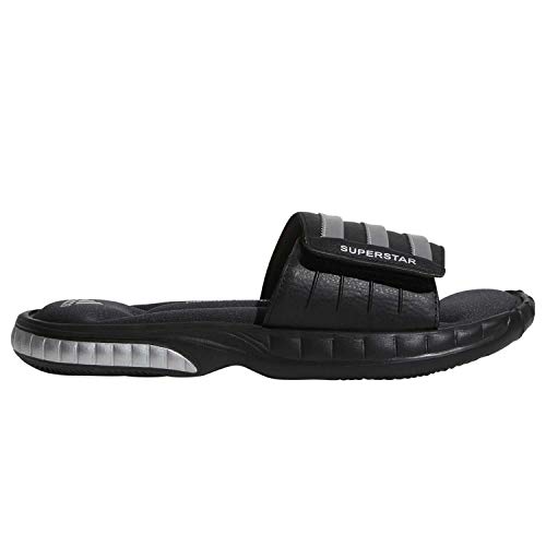 adidas Men's Superstar 3G Slide Sandal,Black/Silver/Grey,12 M US