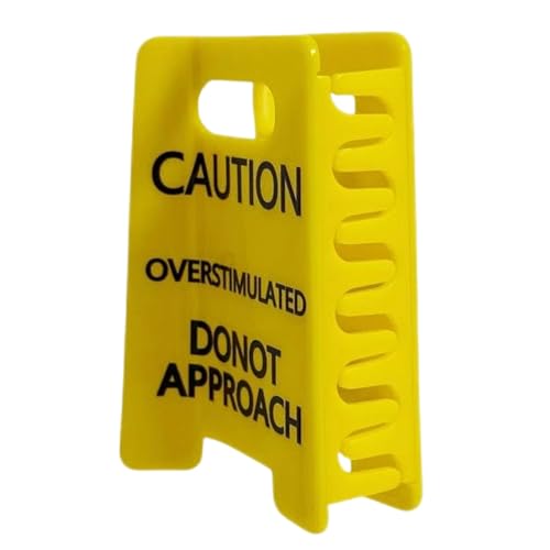 Caution Overstimulated Hair Claw Clip, Funny Yellow Warning Hair Clip, 3.94 Inch Anti-Slip Hairstyling Supplies For Thick Or Fine Hairs, Strong Hold Hairs Clips For Women Girls
