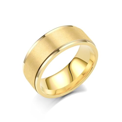 Aliança de casamento de carboneto de tungstênio clássica banhada a ouro 14K / prata para homens e mulheres, acabamento escovado fosco, ajuste confortável, 7, Metal, Sem Pedras Preciosas