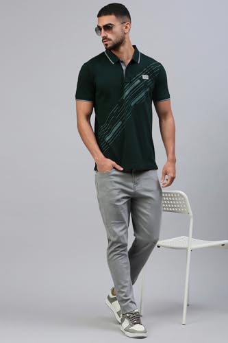 Image of Classic Polo Men's Half Sleeve Polo Neck Slim Fit Printed T-Shirt
