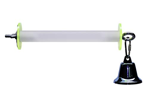 Image of The Acro Perch with Acrylic Washer & Bell by Feathered Phonics - Medium 6 inch x 