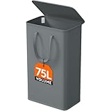 Lifewit Cesto Ropa Sucia Estrecho con Tapa, Gris