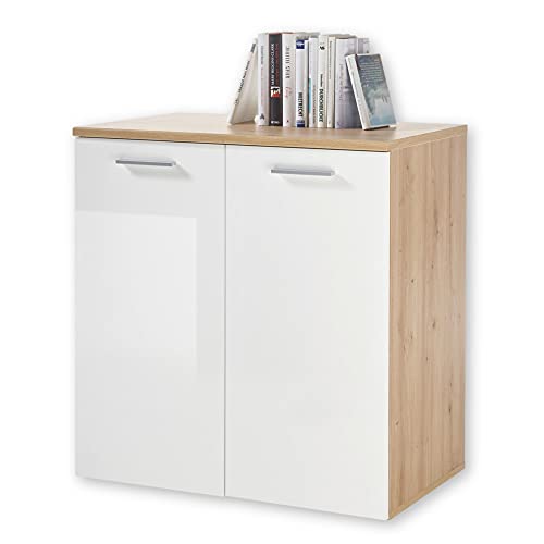 Pablo-Comò in Effetto Colore Moderno con Molto Spazio per Il Vostro Salotto Legno ingegnerizzato Rovere 80 x 85 x 0,50 mt.