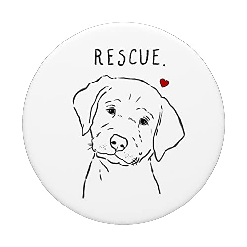 Rescue Lab, Rescue Dog, Labrador Drawing, Puppy PopSockets Swappable PopGrip, Black - Image 3