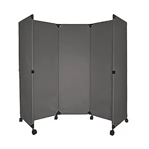 Versare MP6 Portable Folding Wall Partition | Economical 3 Panel Design | Portable Room Divider On Wheels | Adjustable, Freestanding Setup | Multiple Widths