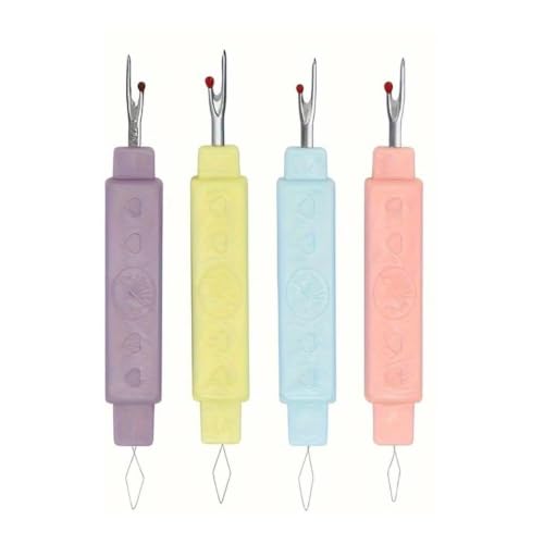 Image of Seam Ripper 3pcs Big Tool Set Piece Sewing Accessories Kit for Stitch Removal | Thread Cutting | Ideal for Sewing, Tailoring, DIY Projects | Stainless Steel Blades with Comfort Grip Handles (4, 2 in 1 Seam Ripper = 4pcs)