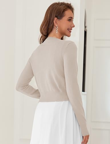 Image of LETDIOSTO Cropped Cardigan Bolero Shrug for Women, Button Down Long Sleeve Knit Sweater for Dresses,for Jeans, XS to XL