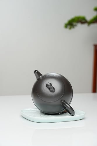 Image of Yixing Clay Teapot 10oz Handmade Zisha Tea Pot Chinese Kungfu Tea Set Kettle (Clay Black 9oz)