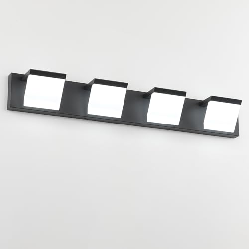 Liilokte 4-Light LED Modern Bathroom Vanity Light Fixtures (30-Inch, Cool
