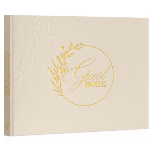 Lanpn Livro de visitas de casamento em branco, livro assinaturas casamento de linho, livros de assinaturas para casamentos, aniversário, batizados, aniversários, livro de recordações, álbum de