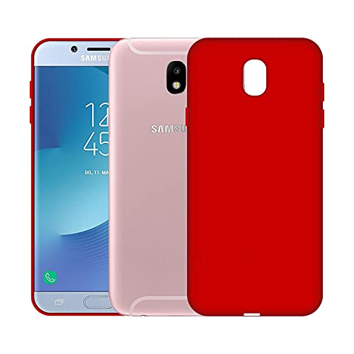 Image of Case Creation Luxurious OG Series for Samsung J7 Pro Case Cover,Anti-Dirty Slim Case Frosted Matte Cute Candy TPU Raised Bezel (Splash of Color) Back Cover for Samsung Galaxy J7 Pro - Glamour Red