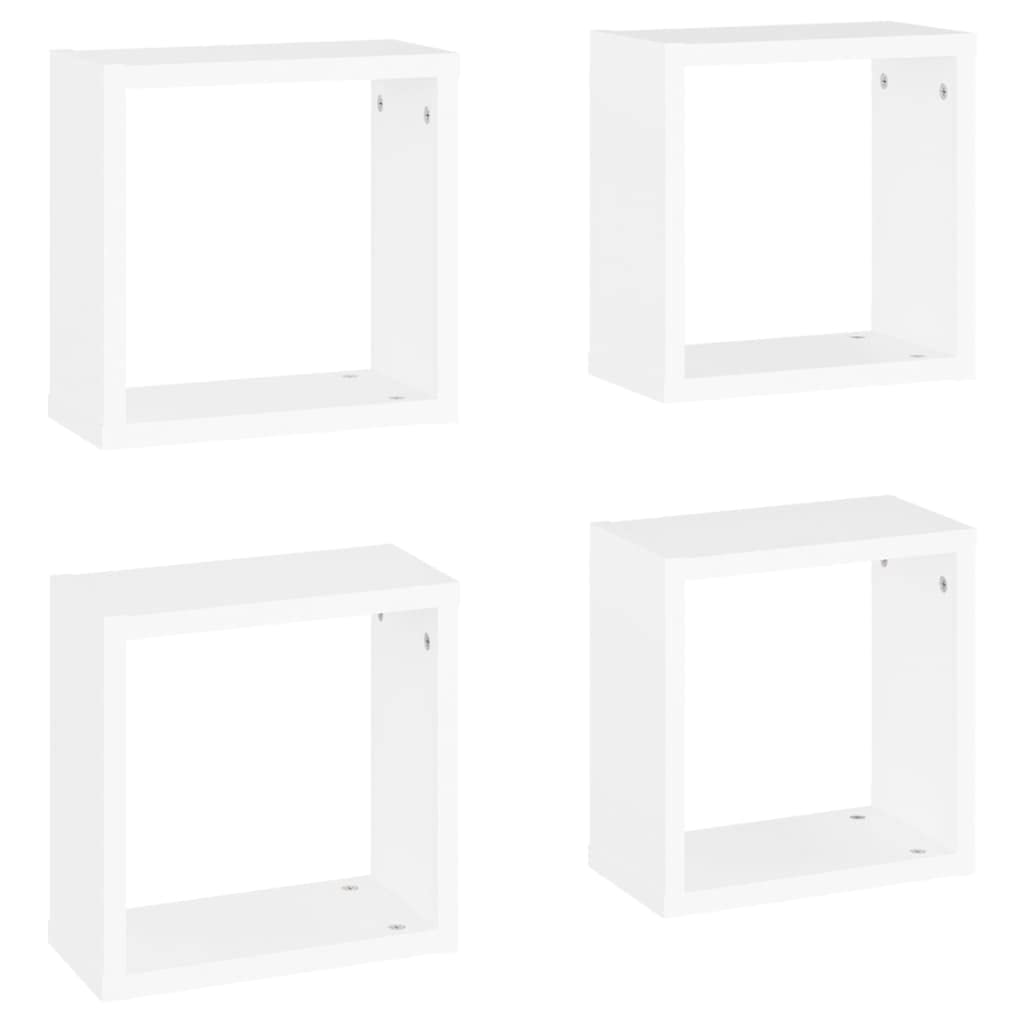 vidaXL 4X Würfelregal Wandregal Hängeregal Cube Lounge CD Regal Dekoregal Bücherregal Schweberegal Wandboard Regalwürfel Weiß 30x15x30cm