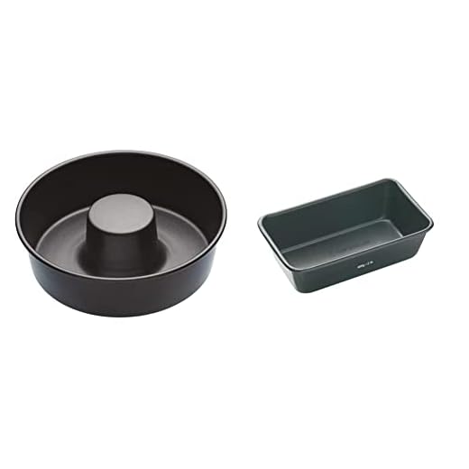 Master Class KCMCHB76 - Molde para Tarta Antiadherente en Forma de Corona, 20 cm & KitchenCraft MasterClass Molde para Pan 1mm Acero al Carbono Antiadherente Libre de BPA 23 x 13 x 7 cm, 900 g