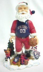 Forever Collectibles NBA New Jersey Nets Mens New Jersey Nets Santa Bobblehead, Team Colors One Size