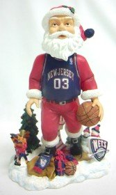 Forever Collectibles NBA New Jersey Nets Mens New Jersey Nets Santa Bobblehead, Team Colors One Size