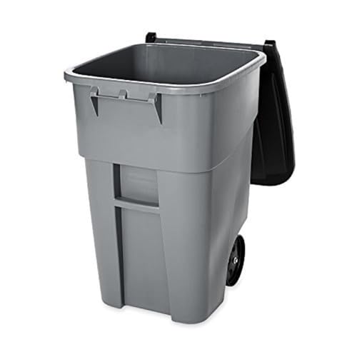 Image of Rubbermaid Commercial Products BRUTE Rollout Trash /Garbage Can /Bin with Wheels, 95 Gal, Gray, for Restaurants /Hospitals /Offices /Back of House /Warehouses /Home