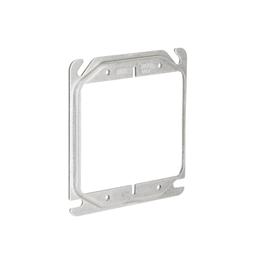 Hubbell-Raco 777 Raised 1/4-Inch 4-Inch Square Mud-Ring for 2 Devices Gray