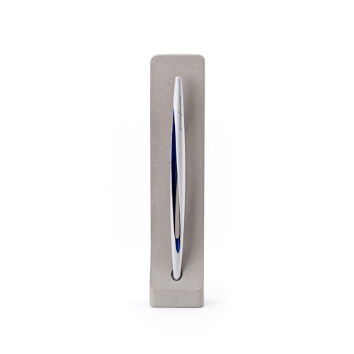 Pininfarina Aero Ethergraf | Instrumento de Escritura | Italia | Cuerpo de Aluminio Aeroespacial Azul | Base de Cemento | Objeto de Arte | Regalo Profesionales y Artistas | Hombres y Mujeres