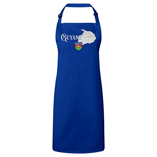 Tablier cuisine premium bleu Guyane cadeau idéal carte ancienne Cayenne