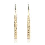 POMINA Hammered Gold Long Bar Dangle Drop Earrings Boho Geometric Linear Vertical Bar Earrings for W