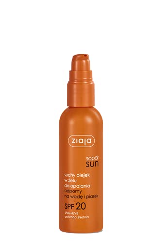 Ziaja Sopot Sun Aceite seco Gel Para Broncear Impermeable Arena Prueba SPF20 90ml