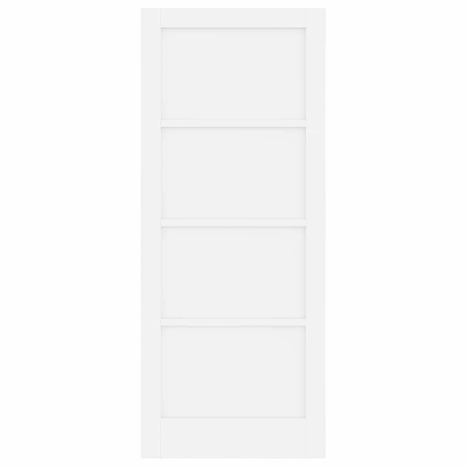 Puerta de granero interior blanca 83 x 202 cm de madera contrachapada y madera de pino macizo, sistema deslizante, ahorro de espacio, diseño rústico moderno