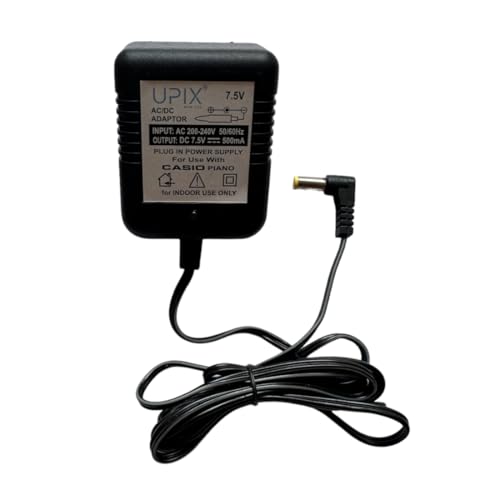 Image of Upix 7.5V 500mA Transformer Power Adapter (with DC Pin), Power Supply AC Input 100-240 V for Music Keyboard, Piano (Works with Casio Keyboard)
