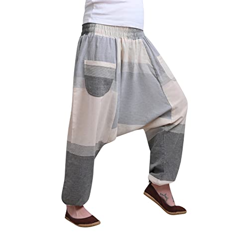 virblatt - Harem Pants Men & Harem Pants Women | Cotton | Hippie Pants Boho for Women Aladdin Genie Harem Trousers Festival4