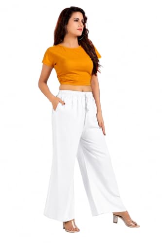 Image of BENKILS Women's Cotton Reyon Regular Fit Palazzo Pants - Available Size - M to 6XL