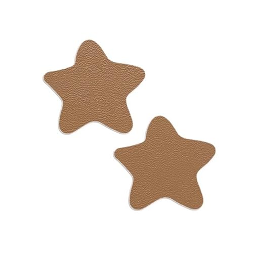 ZNQNDSR Simili Cuir Autocollant Patch De Réparation en Cuir en Forme D'étoile, Autocollant Et Découpable, avec Une Forte Adhérence, pour Canapés, Sièges De Voiture, Vestes(Light Brown)