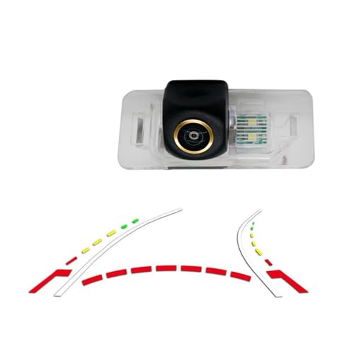 Image of Vlicevrn Fisheye Vehicle Car Rear View Camera Dynamic Trajectory Backup Camera for BMW 1 E82 E88 3 M3 E46 E92 E96 X1 E84 X3 E83 5 M5 E39 E60 E61 X5 E53 E70 X6 E71 (Golden Fisheye Dynamic)